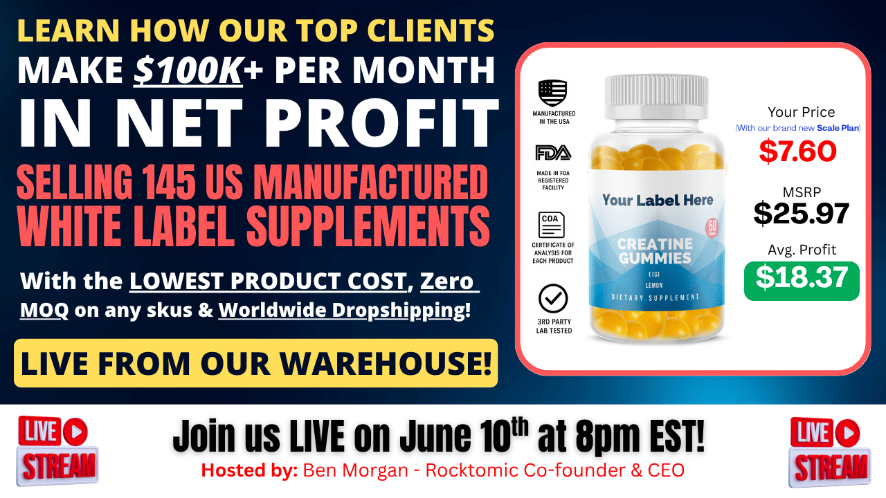private label supplements and print on demand clothing
