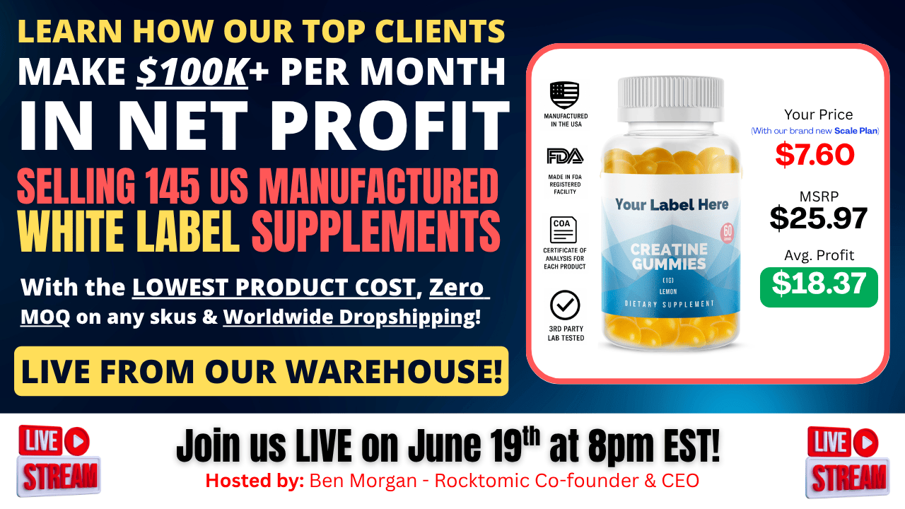 private label supplements and print on demand clothing