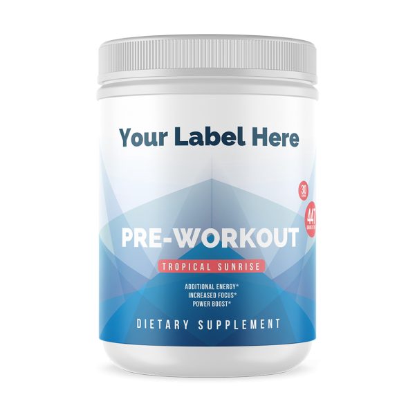 Pre-Workout (Tropical Sunrise) — white-label product card