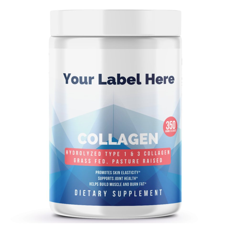Collagen Type 1 & 3 Grass Fed 350g – 35 serv — white-label product, ready for your label