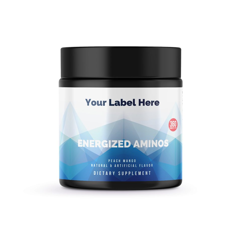 Energized Aminos Peach Mango 360g – 40 serv — white-label product card