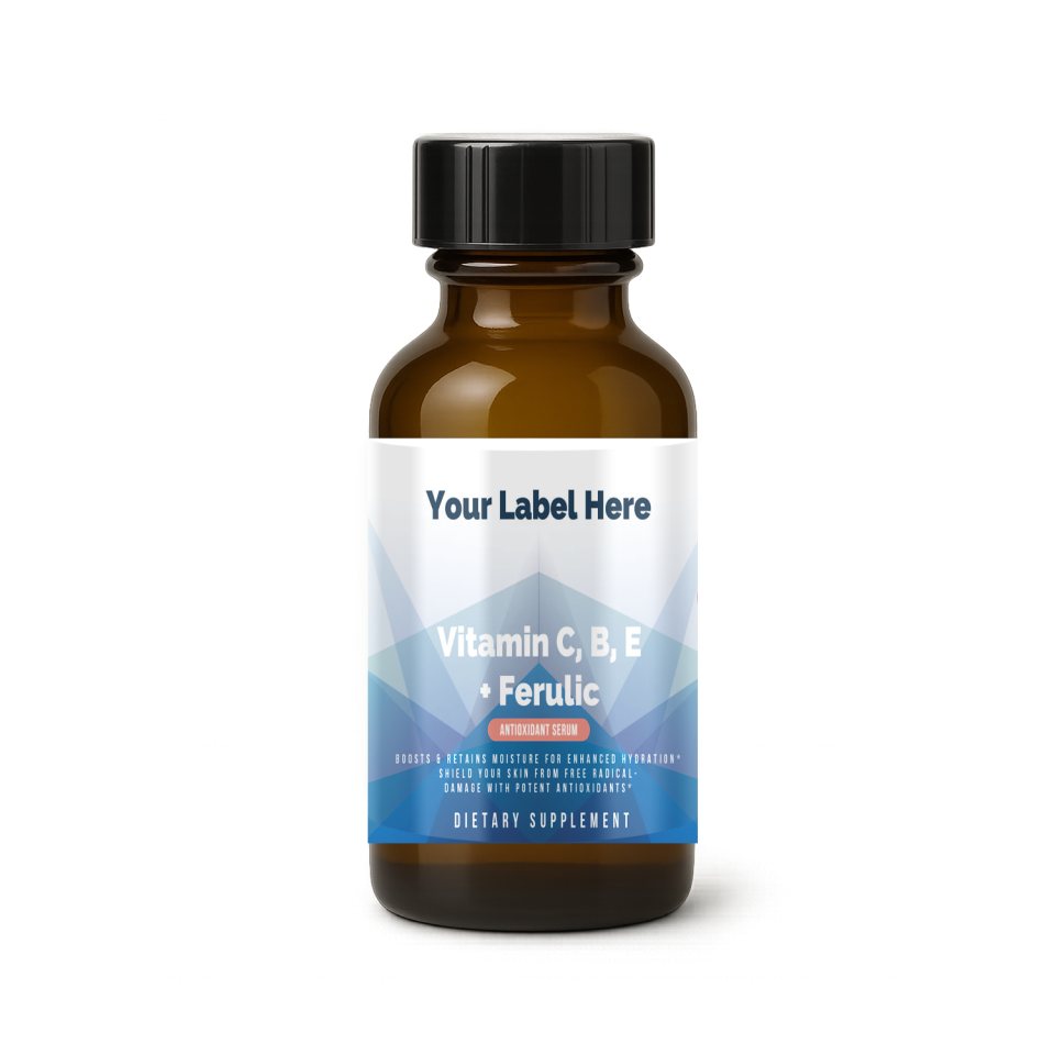 Vitamin C, B, E + Ferulic Antioxidant Serum, USA Made — white-label product card